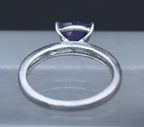 Vintage Amethyst and Zircon Sterling Silver Ring - Size 6