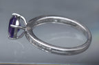 Vintage Amethyst and Zircon Sterling Silver Ring - Size 6