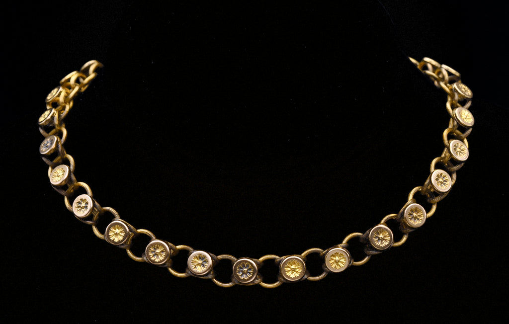 Antique 18k Gold Dove Locket on 18k Chain Necklace - 19.25"