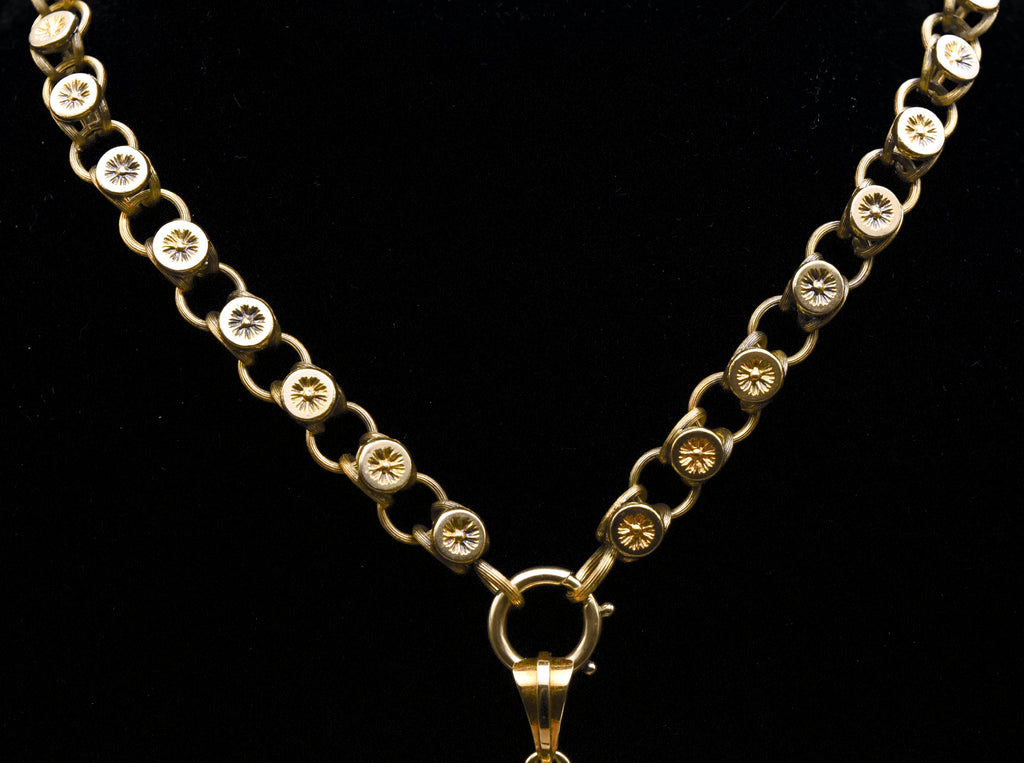 Antique 18k Gold Dove Locket on 18k Chain Necklace - 19.25"