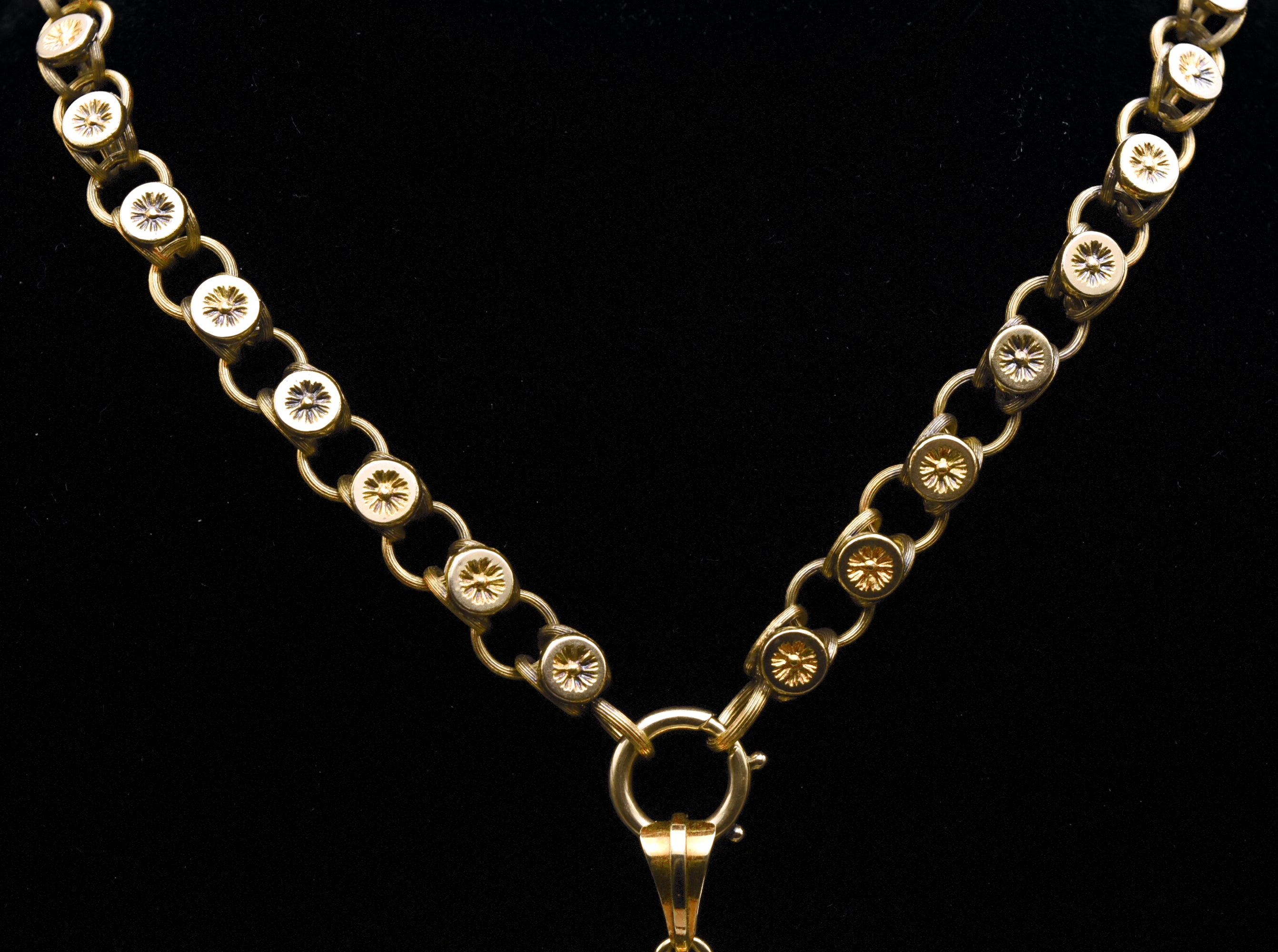 Antique 18k Gold Dove Locket on 18k Chain Necklace - 19.25"