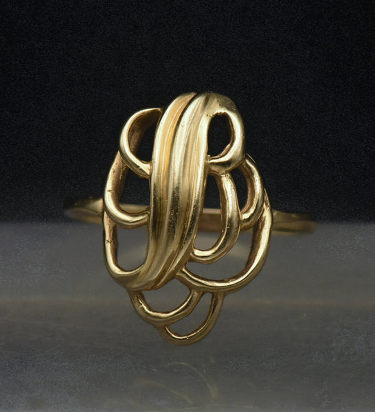 Vintage 14k Gold "B" Monogram Ring - Size 9.75