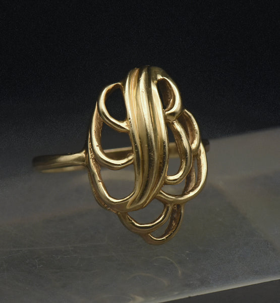 Vintage 14k Gold "B" Monogram Ring - Size 9.75