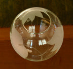 Vintage Glass Bowl Frosted Lotus Flower Design