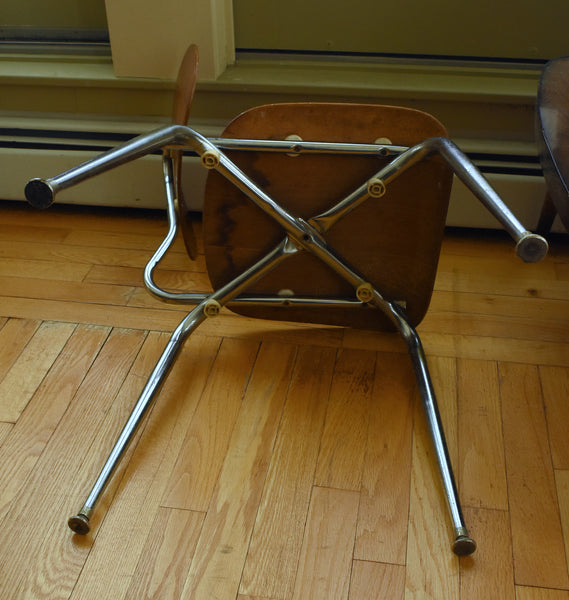 Vintage Mid Century Bent Wood and Metal Side Chair