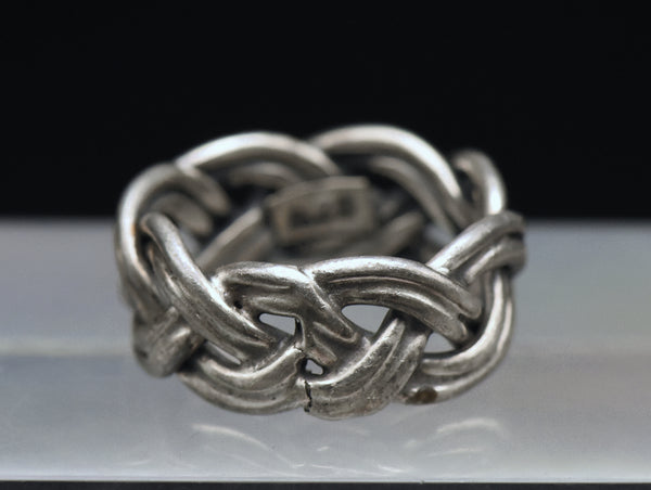 Vintage Handmade Sterling Silver Braided Band Ring - Size 9