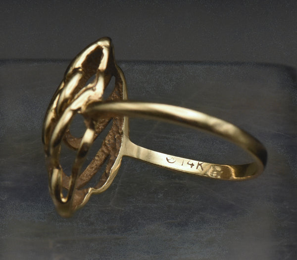 Vintage 14k Gold "B" Monogram Ring - Size 9.75