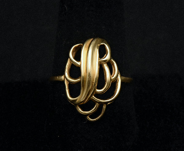 Vintage 14k Gold "B" Monogram Ring - Size 9.75