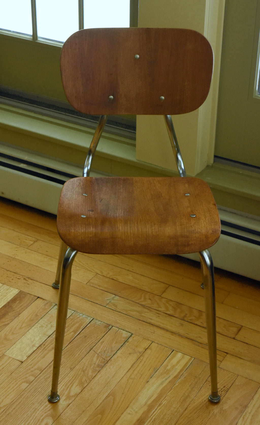 Vintage Mid Century Bent Wood and Metal Side Chair