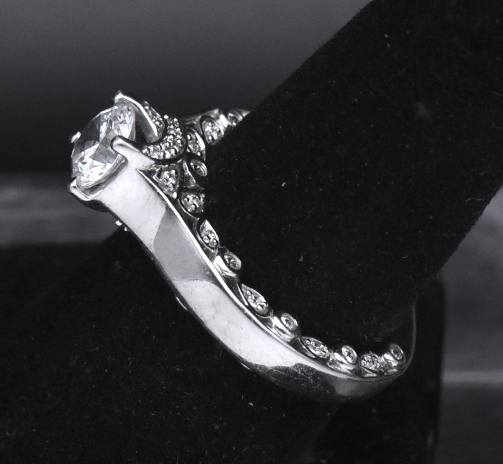 Sterling Silver Cubic Zirconia Ring - Size 7