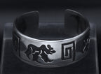 Vintage Sterling Silver Native American Bear Cuff Bracelet