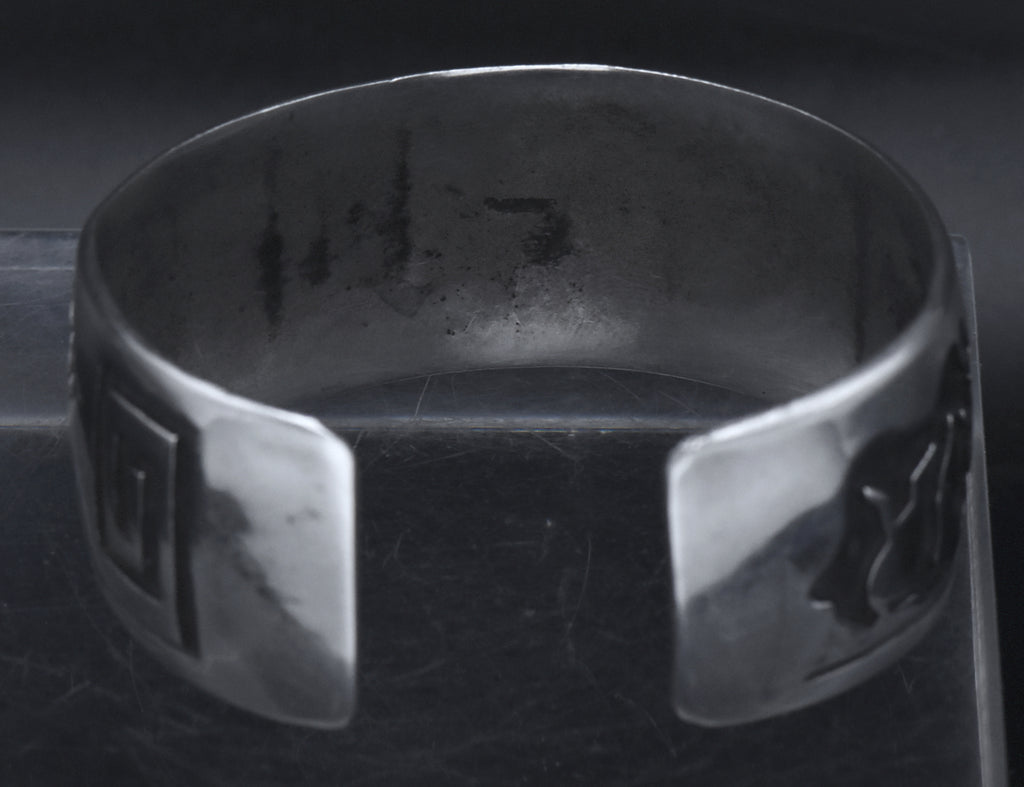 Vintage Sterling Silver Native American Bear Cuff Bracelet
