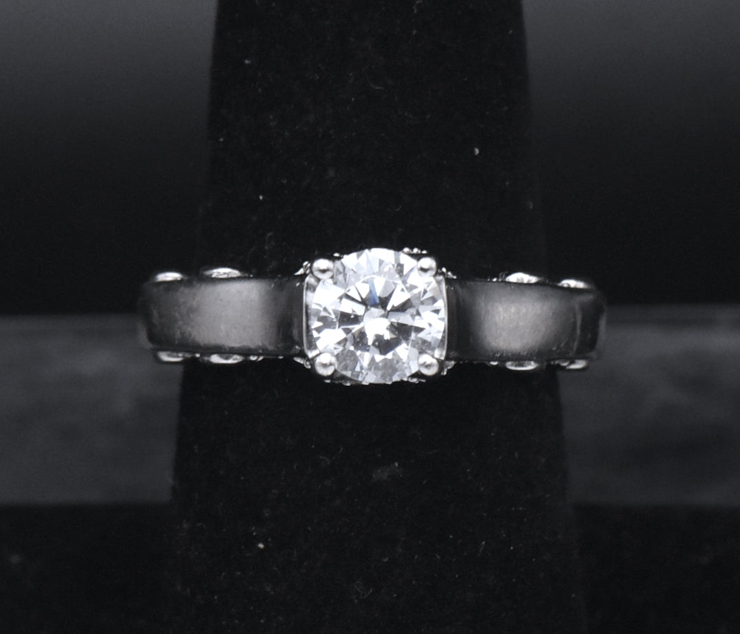 Sterling Silver Cubic Zirconia Ring - Size 7