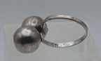 Vintage Handmade Sterling Silver Ball Bypass Ring - Damage