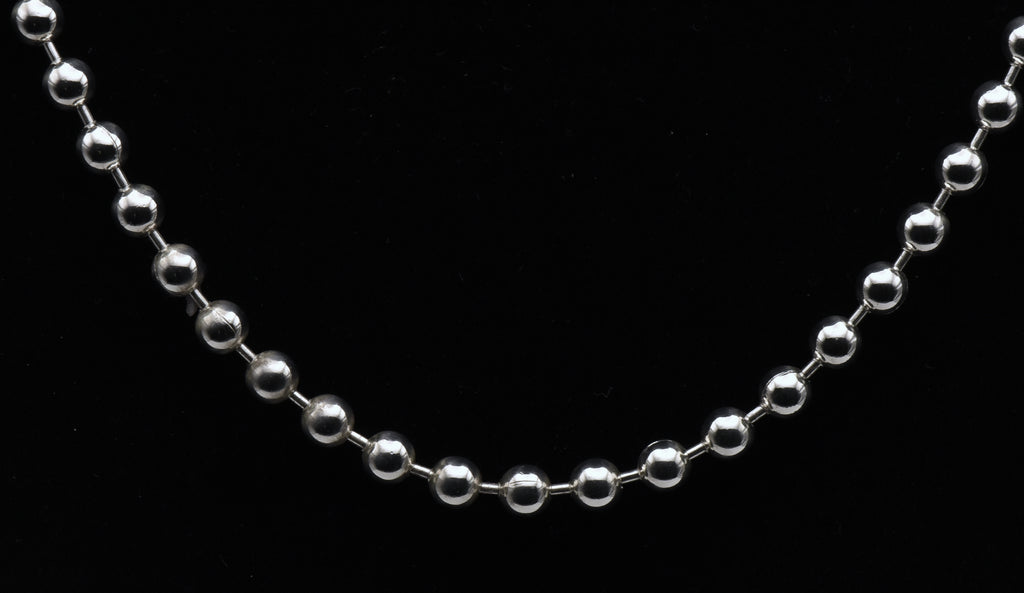 Vintage Italian Sterling Silver Heavy Ball Link Chain Necklace