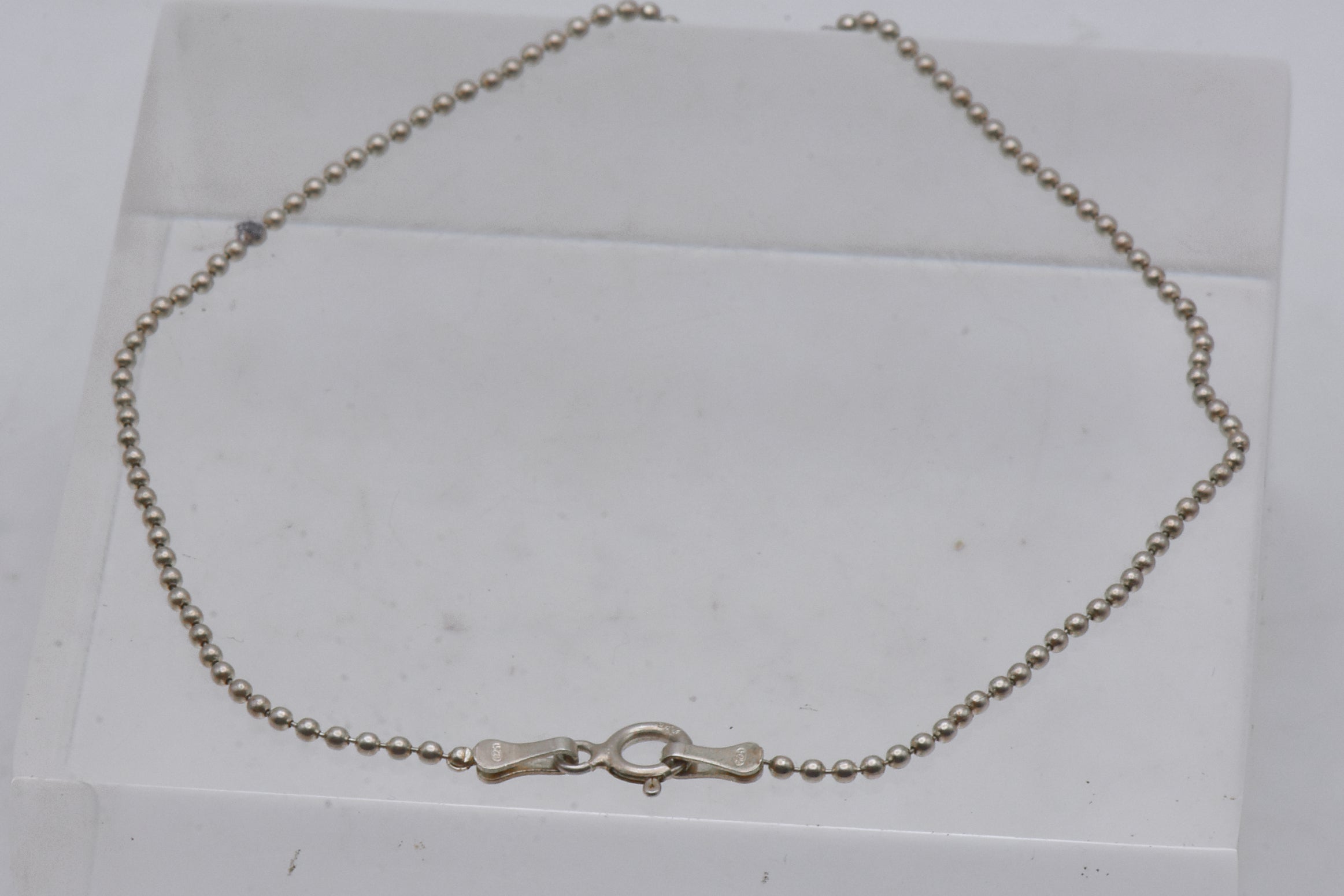 Vintage Sterling Silver Ball Link Chain Anklet - 9.25"