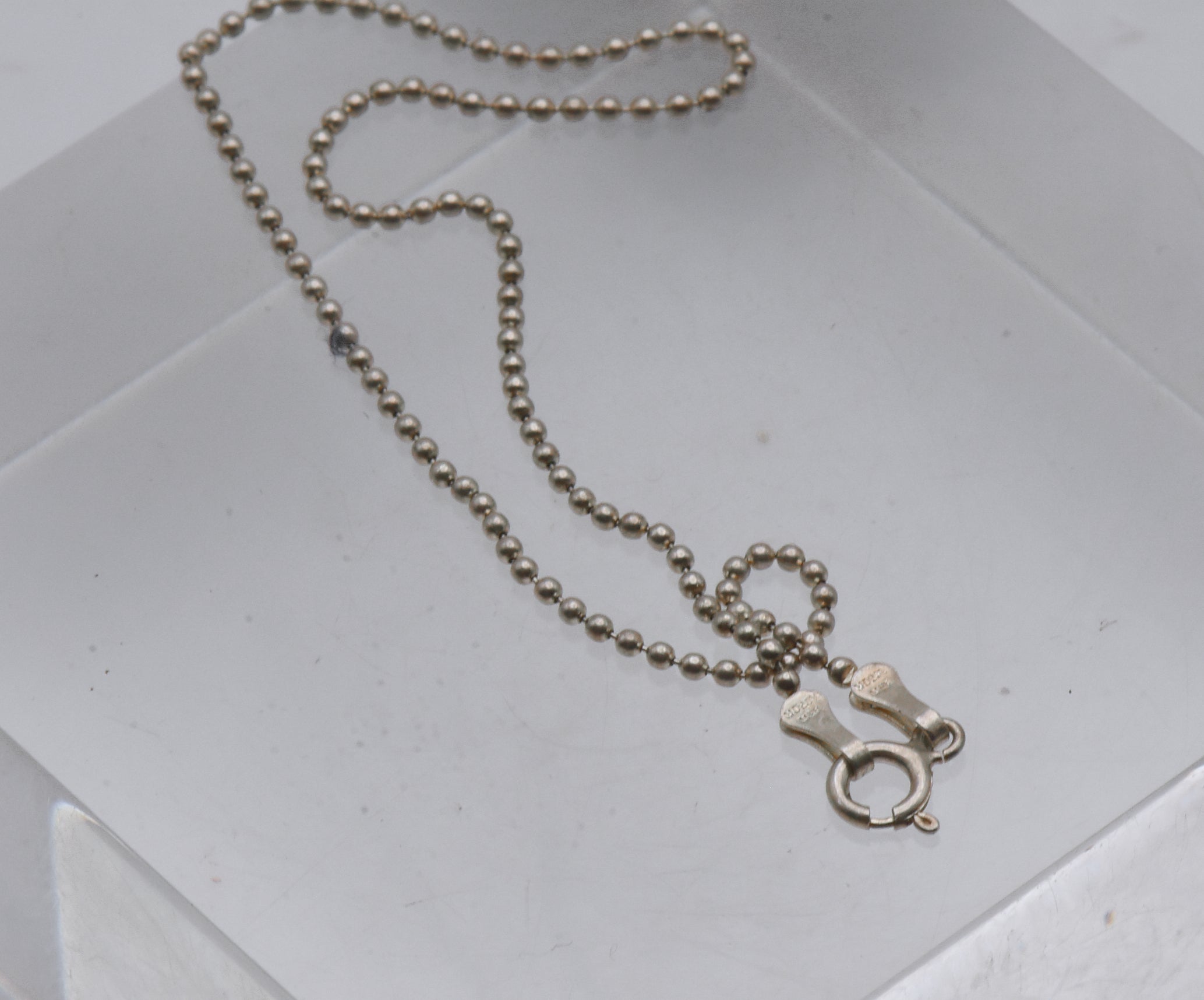 Vintage Sterling Silver Ball Link Chain Anklet - 9.25"