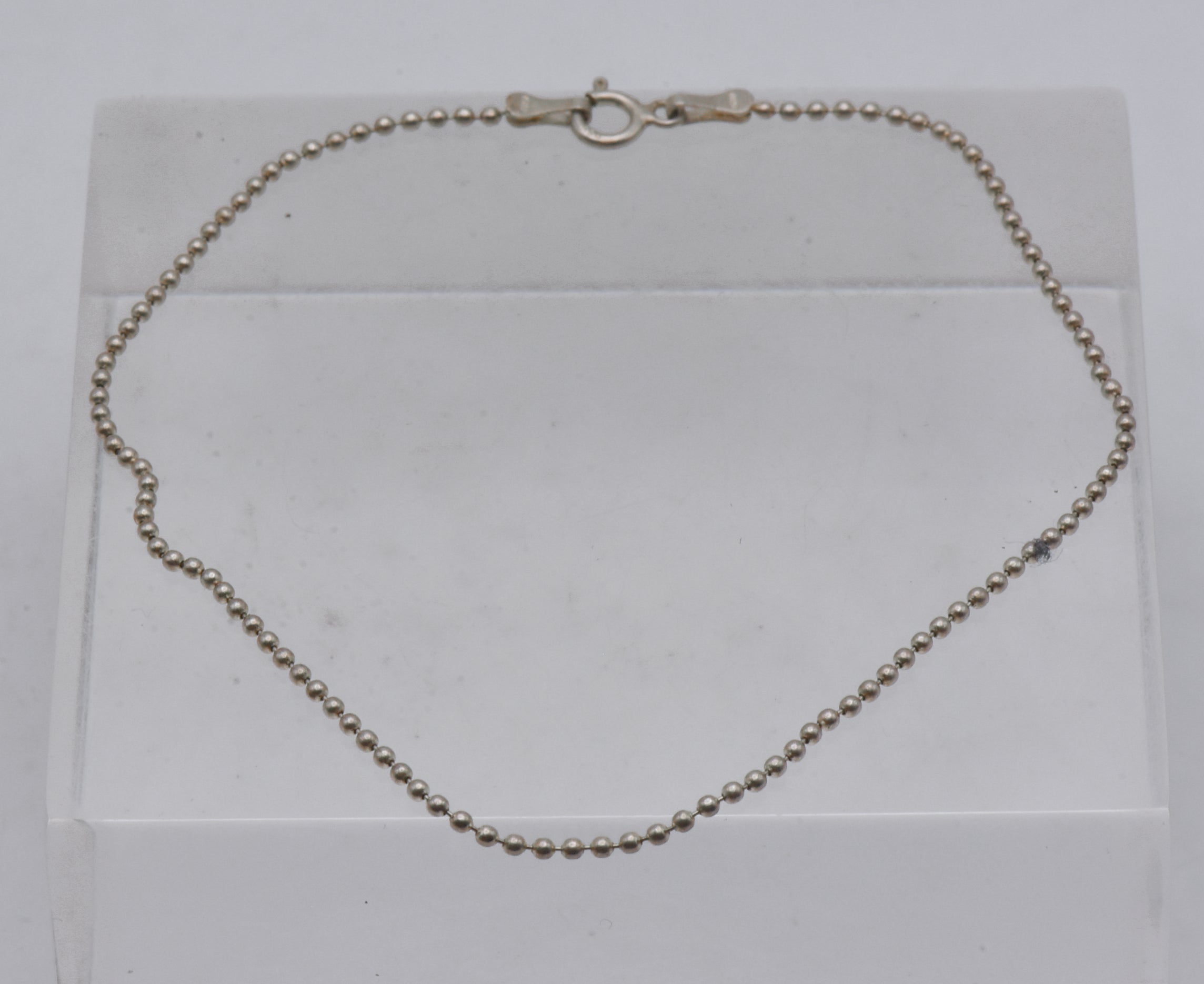 Vintage Sterling Silver Ball Link Chain Anklet - 9.25"