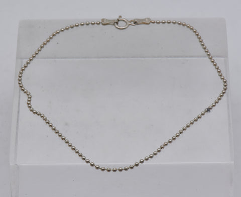 Vintage Sterling Silver Ball Link Chain Anklet - 9.25"