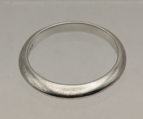Vintage Sterling Silver Thin Domed Band - Size 7