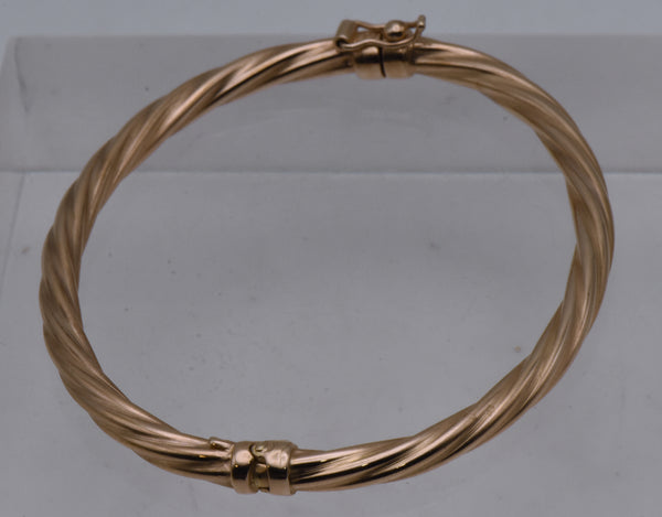 Vintage Italian Sterling Silver Copper Tone Hinged Bangled Bracelet