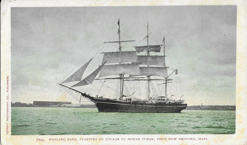 Antique Photo Postcard of Whaling Bark