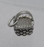 Vintage Sterling Silver Woven Basket Charm