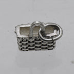 Vintage Sterling Silver Woven Basket Charm