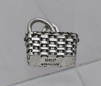 Vintage Sterling Silver Woven Basket Charm