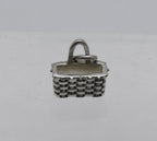 Vintage Sterling Silver Woven Basket Charm