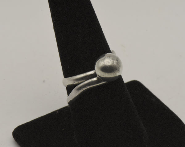 Vintage Handmade Sterling Silver Bypass Adjustable Ring