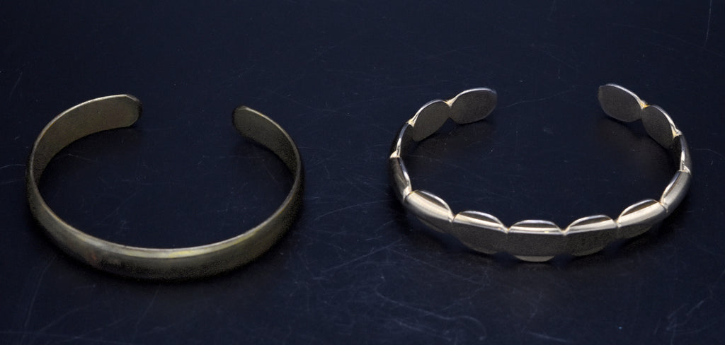 Vintage Set of a Gold Tone and a Brass Bracelet
