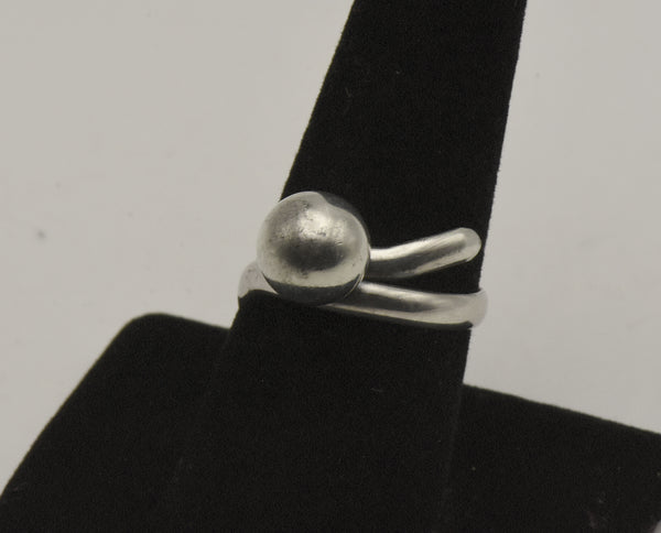 Vintage Handmade Sterling Silver Bypass Adjustable Ring