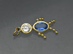 Vintage 14k Blue Crystal Stick Figure Charm