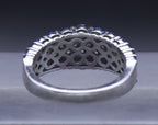 Sterling Silver Blue and White CZ Ring - Size 6.25