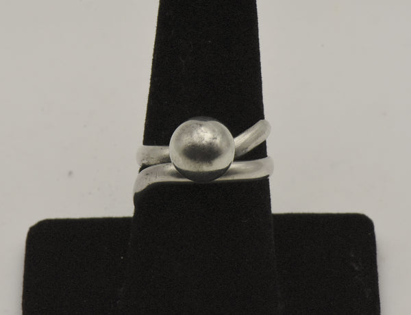 Vintage Handmade Sterling Silver Bypass Adjustable Ring