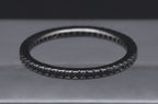 Sterling Silver Black Cubic Zirconia Eternity Band - Size 7