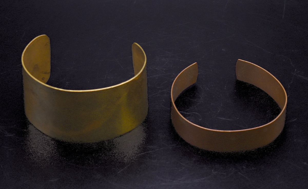 Vintage Set of a Copper and a Brass Cuff Bracelet