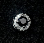 Vintage 10k White Gold Black and White Diamonds Halo Slide Pendant