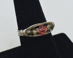 Vintage Silver Tone Metal Wire Wrapped Ring - Size 7.5
