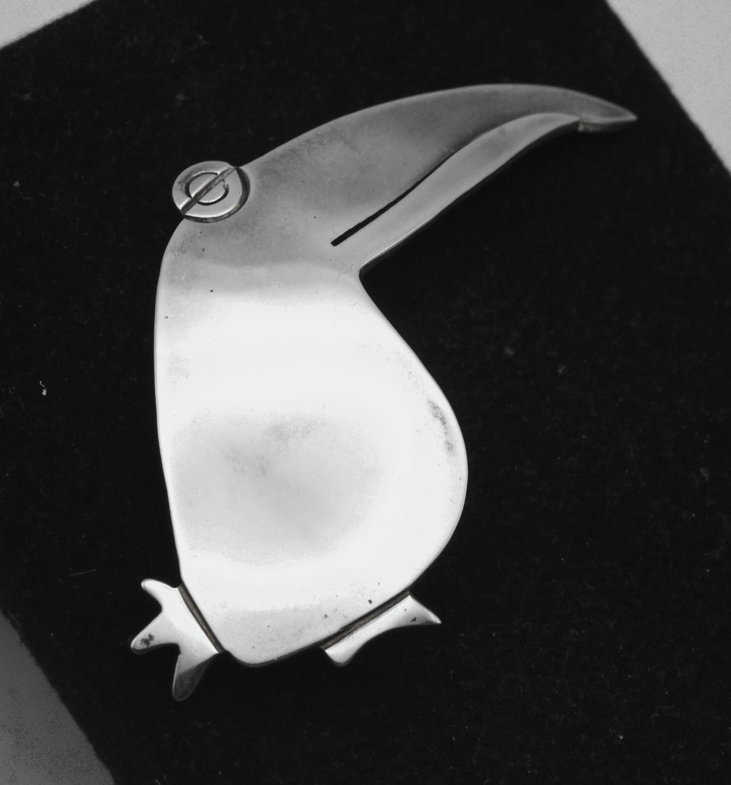 Vintage Sterling Silver Bird Brooch