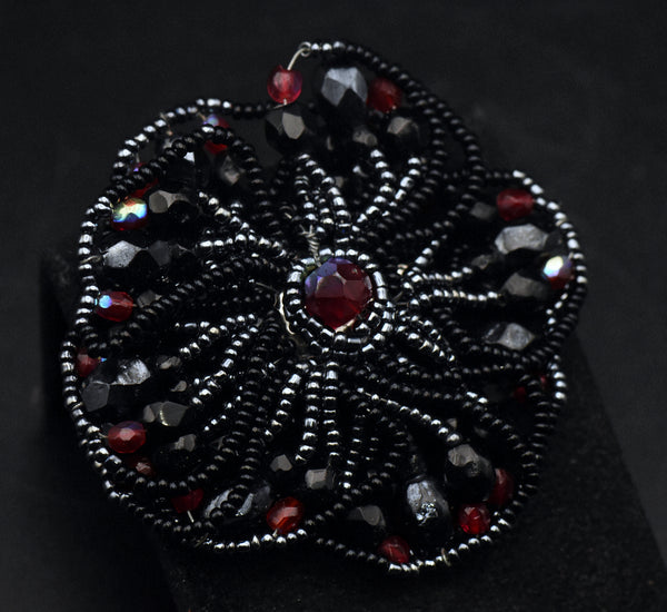 Vintage Beaded Floral Brooch