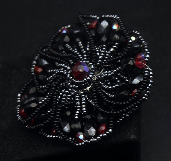 Vintage Beaded Floral Brooch