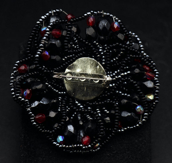 Vintage Beaded Floral Brooch