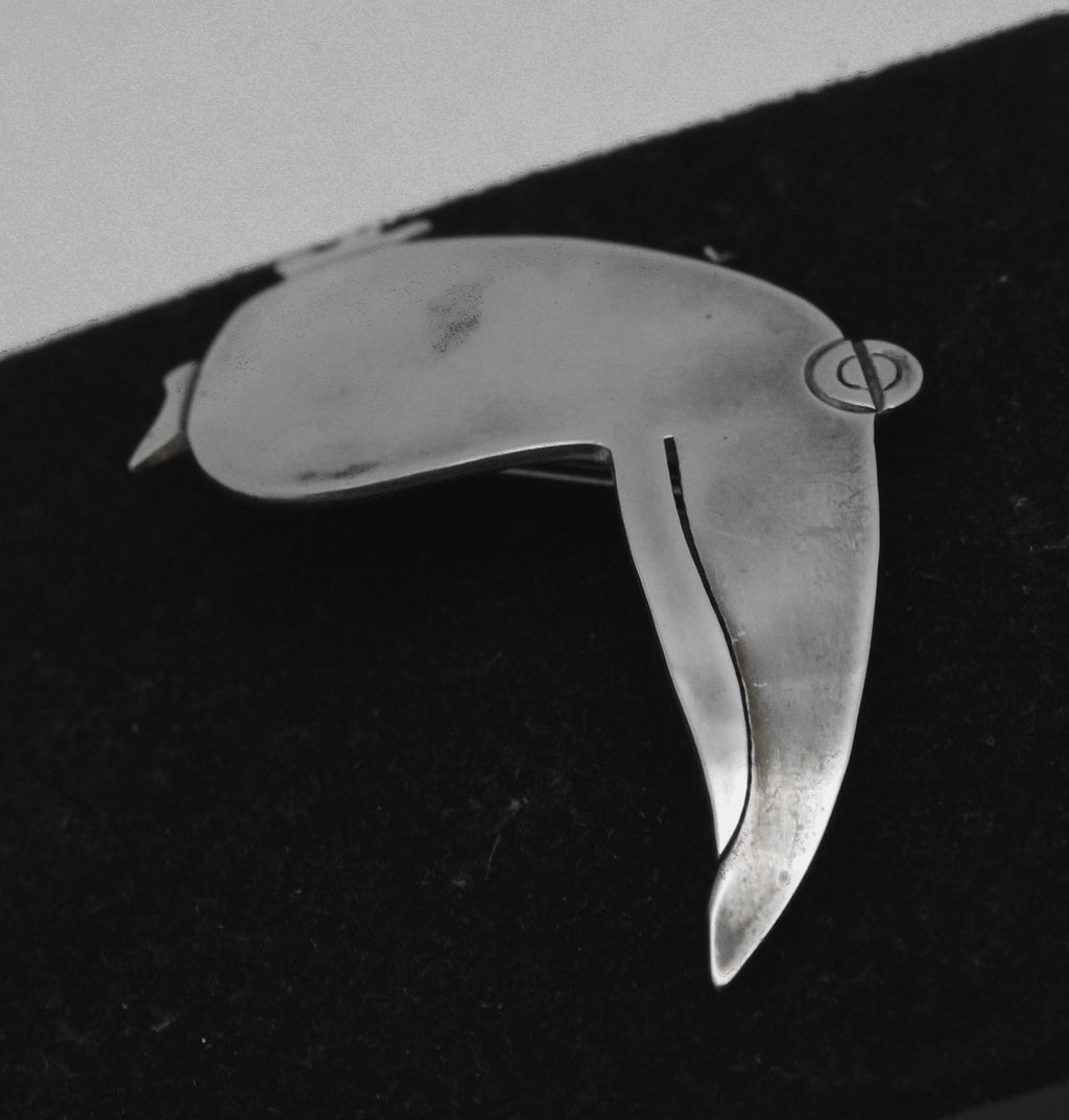 Vintage Sterling Silver Bird Brooch