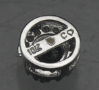 Vintage 10k White Gold Black and White Diamonds Halo Slide Pendant