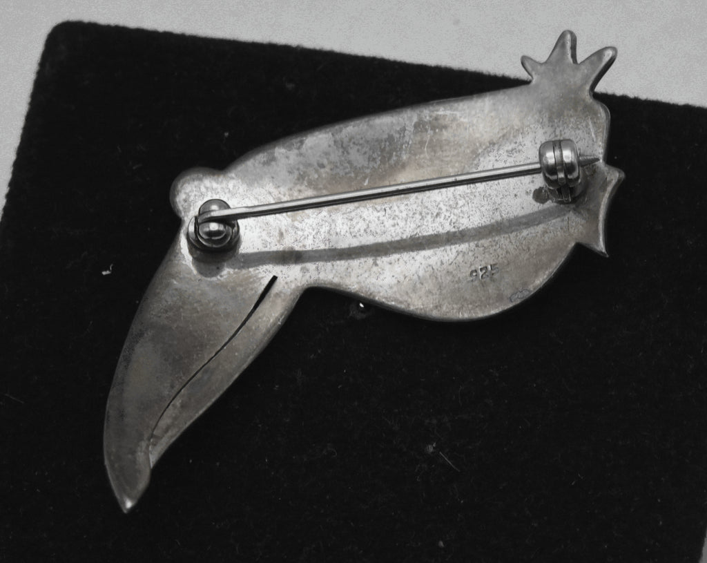 Vintage Sterling Silver Bird Brooch