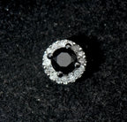 Vintage 10k White Gold Black and White Diamonds Halo Slide Pendant