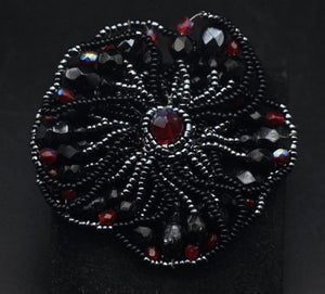 Vintage Beaded Floral Brooch