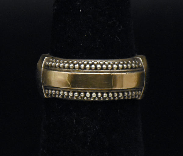 Vintage Handmade Sterling Silver and Gold Band - Size 3.25